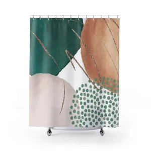 Abstract Shower Curtain | Blush Pink, Sage Green, Beige Lighting,Home Lighting