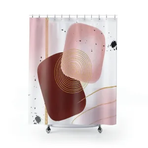 Abstract Shower Curtain | Blush Pink, Wine Red Lighting,Home Lighting