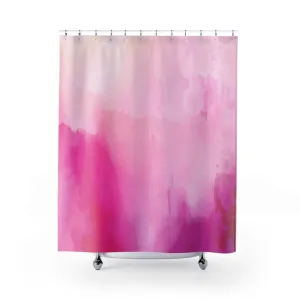Abstract Shower Curtain | Bright, Blush Pink Ombre Lighting,Home Lighting