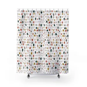 Abstract Shower Curtain | Colorful Blue Rust Yellow Blush Lighting,Home Lighting