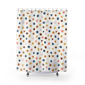 Abstract Shower Curtain | Colorful Blue Rust Yellow Pink Lighting,Home Lighting