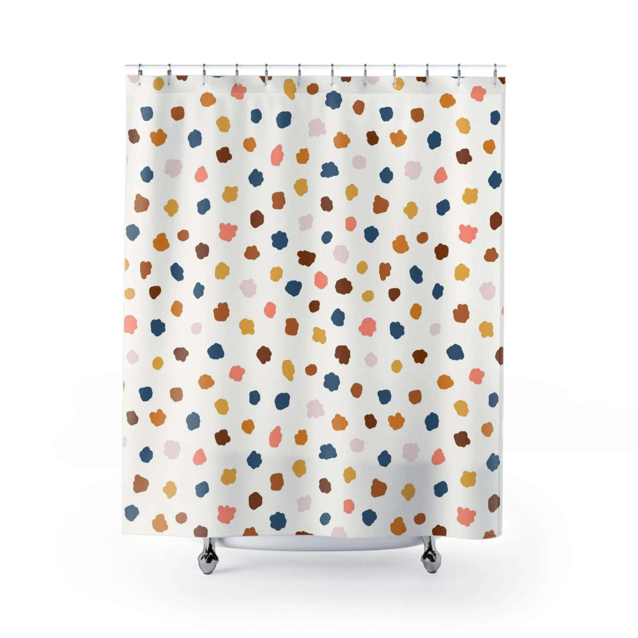 Abstract Shower Curtain | Colorful Blue Rust Yellow Pink Lighting,Home Lighting