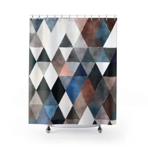 Abstract Shower Curtain | Gray Blue Black Bathroom Decor Lighting,Home Lighting