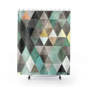 Abstract Shower Curtain | Gray Green Black | Bathroom Decor Lighting,Home Lighting
