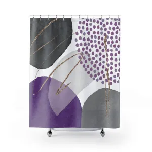 Abstract Shower Curtain | Grey, Lavender Purple Lighting,Home Lighting