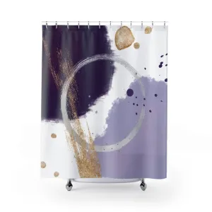 Abstract Shower Curtain | Lilac, Dark Purple, White Lighting,Home Lighting