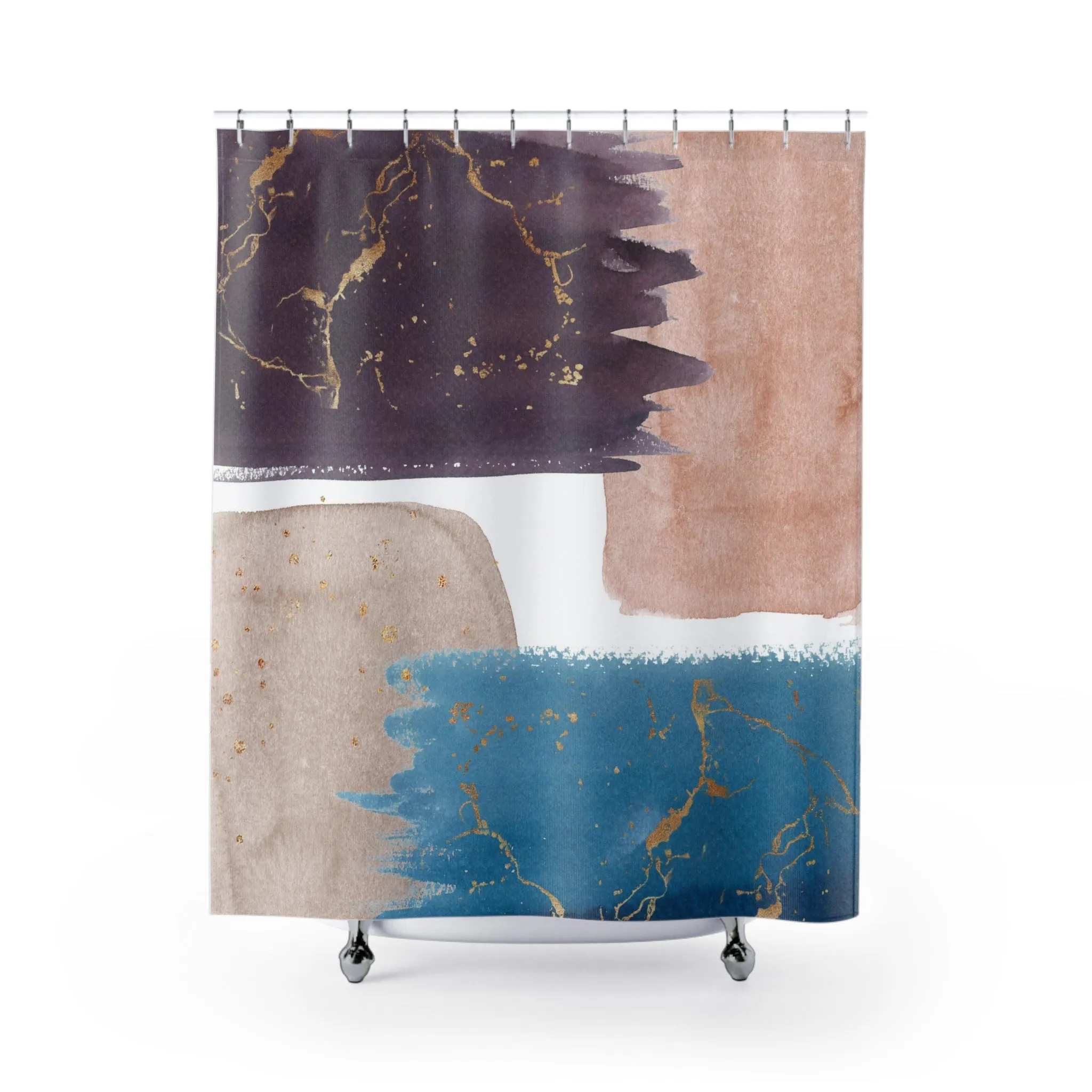 Abstract Shower Curtain | Mauve Purple, Blue Beige Lighting,Home Lighting