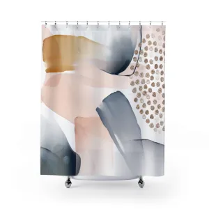 Abstract Shower Curtain | Navy Beige Ombre Lighting,Home Lighting