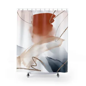 Abstract Shower Curtain | Navy Red Ombre Lighting,Home Lighting