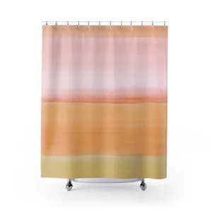Abstract Shower Curtain | Pale Pink, Orange yellow Ombre Lighting,Home Lighting