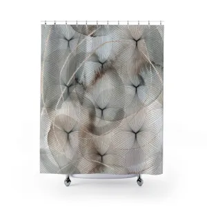 Abstract Shower Curtain | Pastel Beige Black Watercolor Lighting,Home Lighting