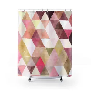Abstract Shower Curtain | Pink Ombre Geometric Bathroom Decor Lighting,Home Lighting