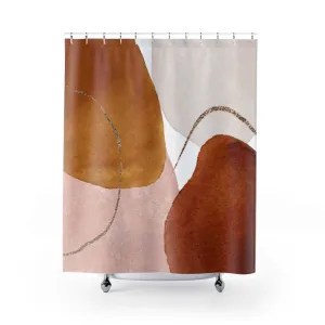 Abstract Shower Curtain | Rust Ivory Lighting,Home Lighting