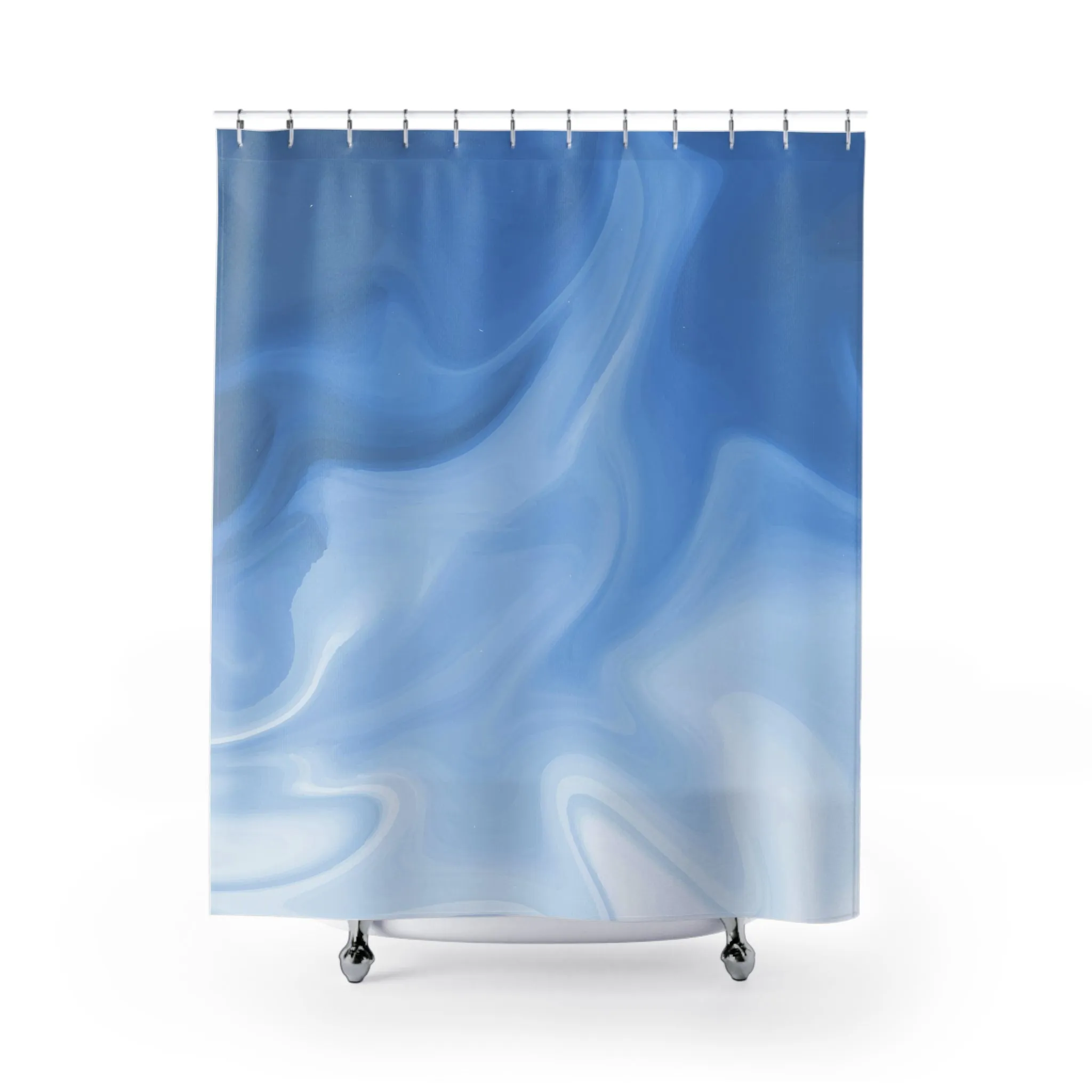 Abstract Shower Curtain | Sky Pale Blue, Ombre Gradient Lighting,Home Lighting
