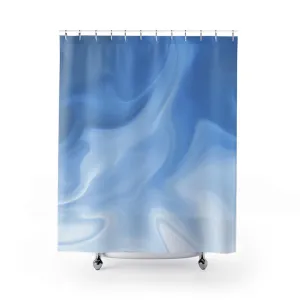 Abstract Shower Curtain | Sky Pale Blue, Ombre Gradient Lighting,Home Lighting