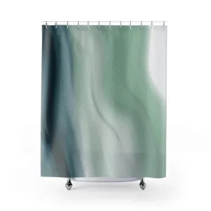 Abstract Shower Curtain | Teal Blue Green Ombre Lighting,Home Lighting