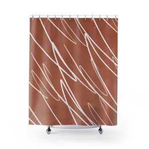 Abstract Shower Curtain | Terracotta Scribbles Lighting,Home Lighting