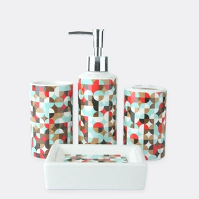Abstract Bath Set Shower Curtain,Waterproof Curtain