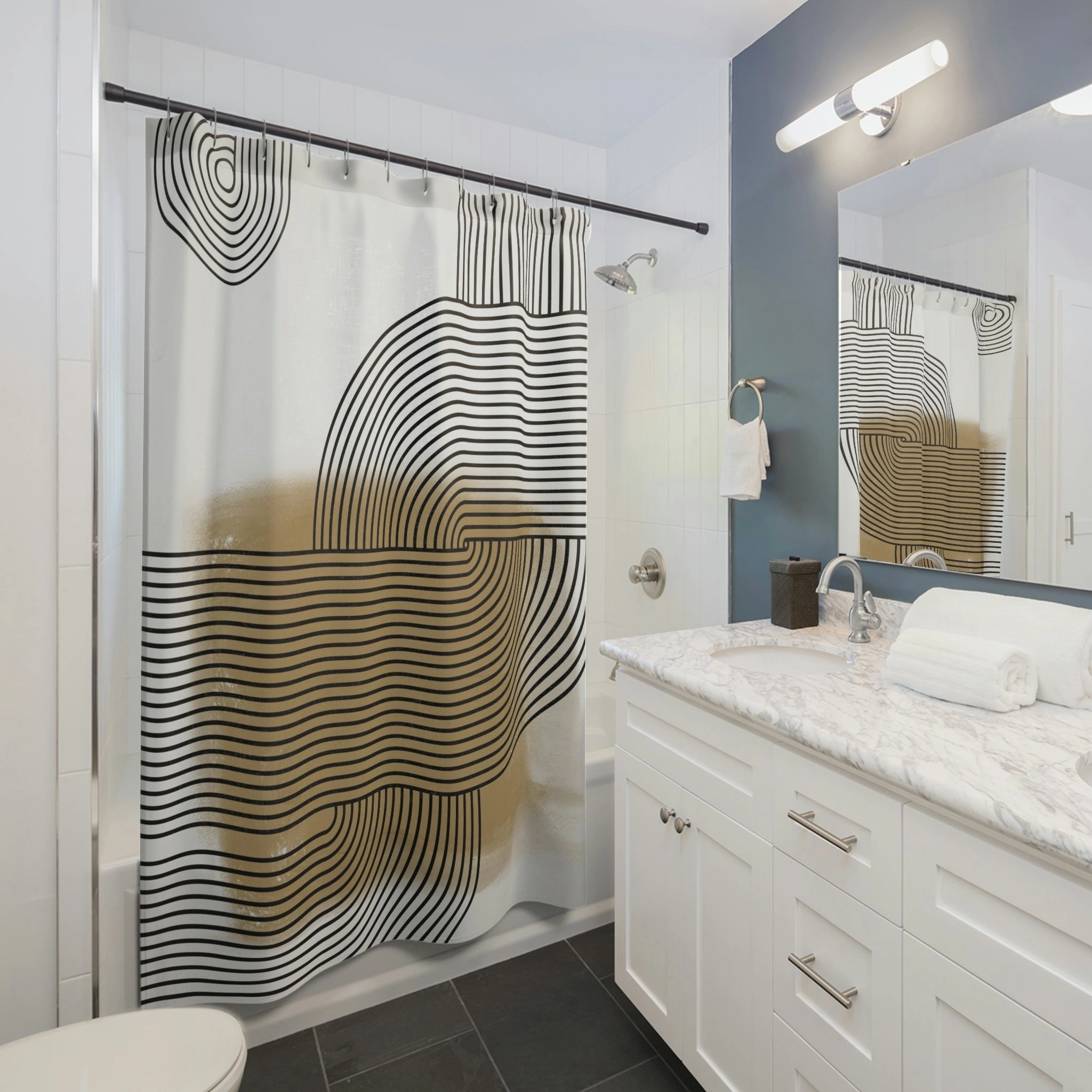 abstract boho shower curtain | Mid-Century Minimalist