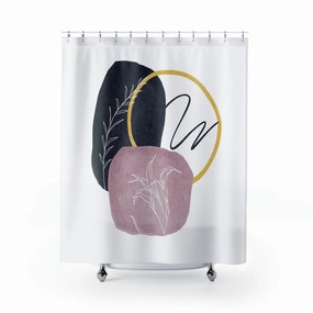 abstract boho shower curtain | navy mauve pink, white Lighting,Home Lighting
