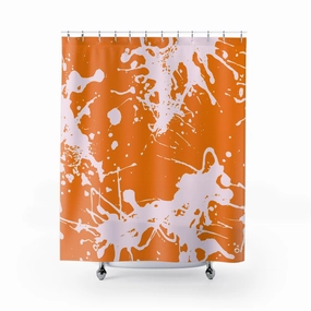 Abstract Shower Curtain | Colorful Orange Pink Ink Splash Lighting,Home Lighting