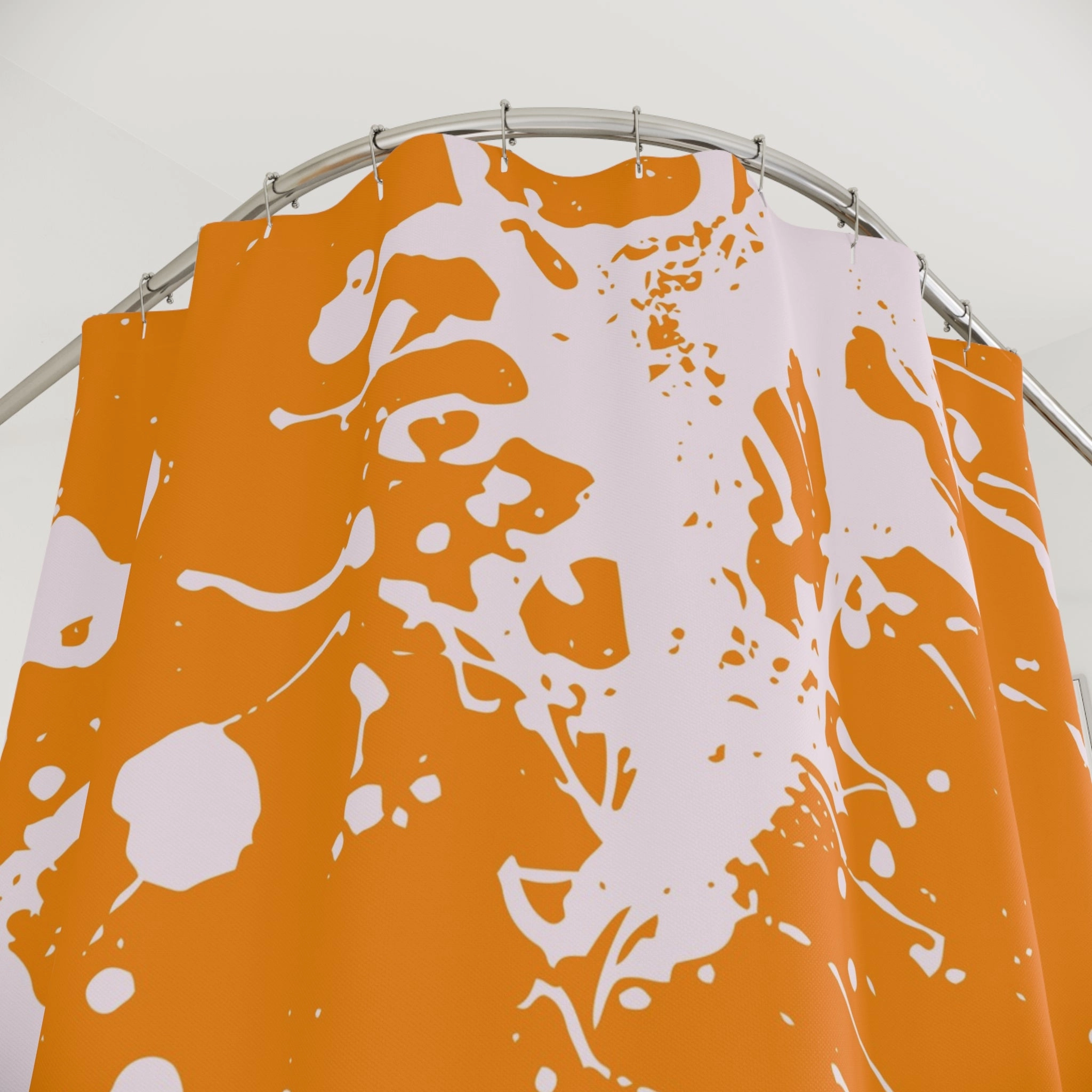 Abstract Shower Curtain | Colorful Orange Pink Ink Splash