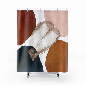 Abstract Shower Curtain | Rust Navy Lighting,Home Lighting