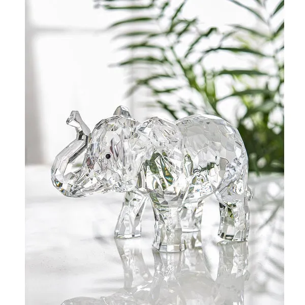 Acrylic Elephant with Trunk Up Figurine Decorative Mirror,Home Decor Mirror