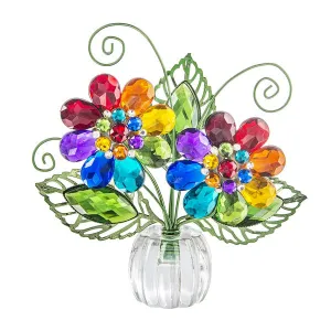 Acrylic Rainbow Daisy Posy Pot Placecard Note Holder Decorative Mirror,Home Decor Mirror
