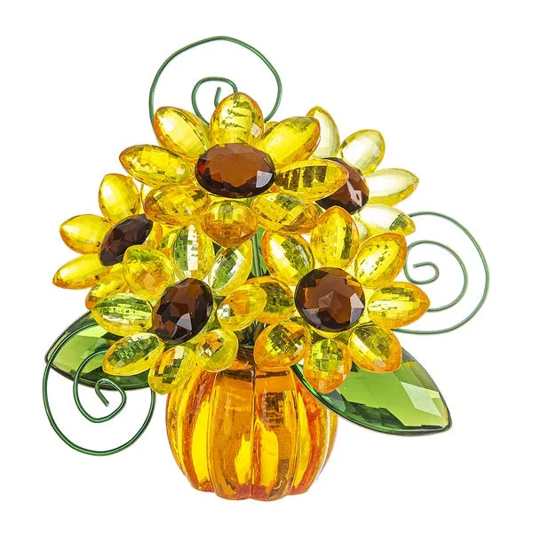 Acrylic Sunflower Pumpkin Posy Pot Placecard Note Holder Decorative Mirror,Home Decor Mirror