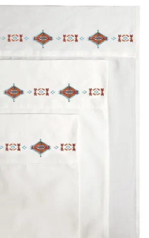 Adobe Southwest Embroidered Sheets shower bench, bathroom seat