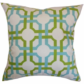 Aebba Tile Euro Sham Blue Green pillowcases,cotton pillow covers,bed linen