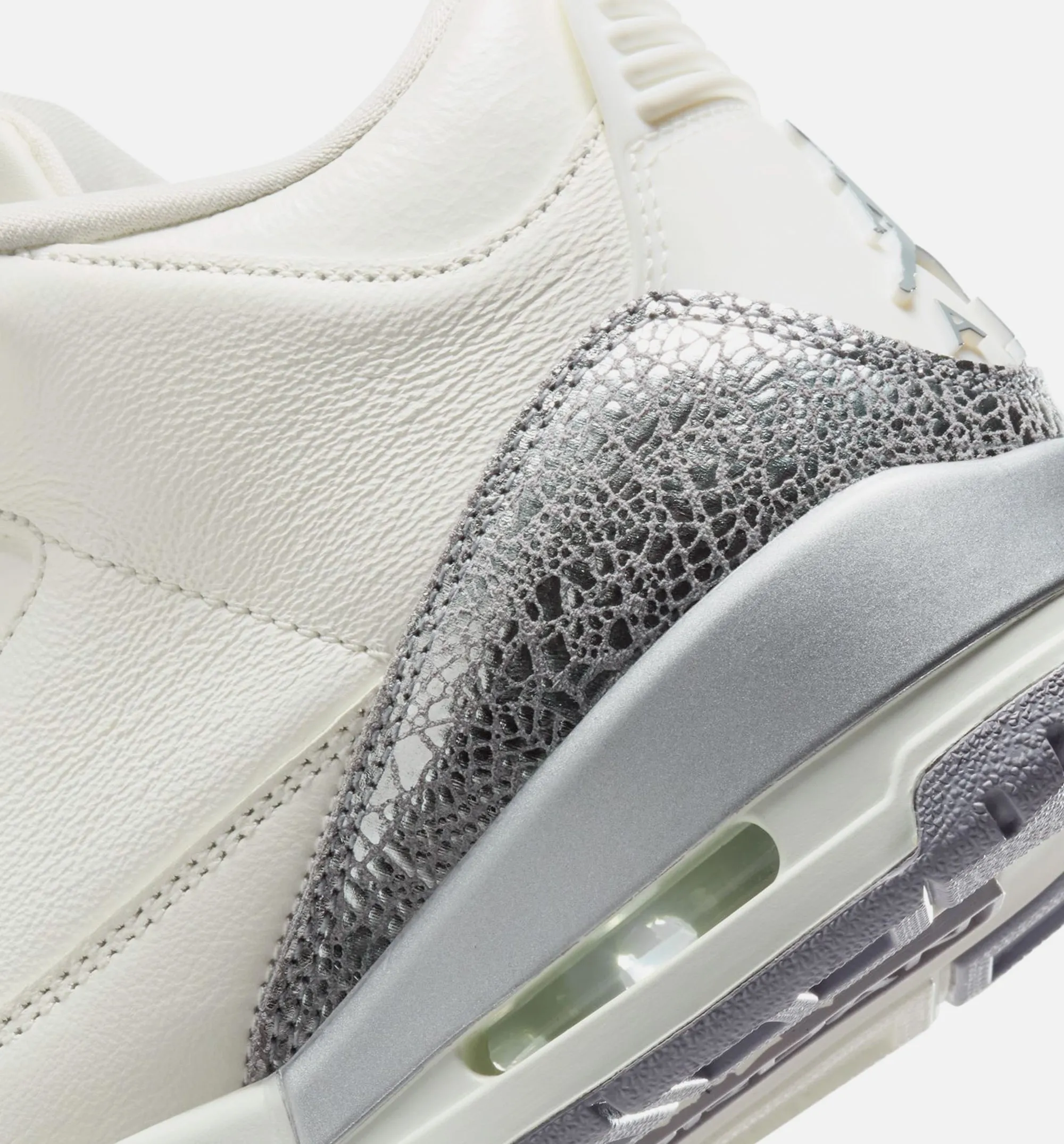 Air Jordan 3 Sail Cement Womens Lifestyle Shoe - Sail/Cement Grey/Metallic Silver Free Shipping