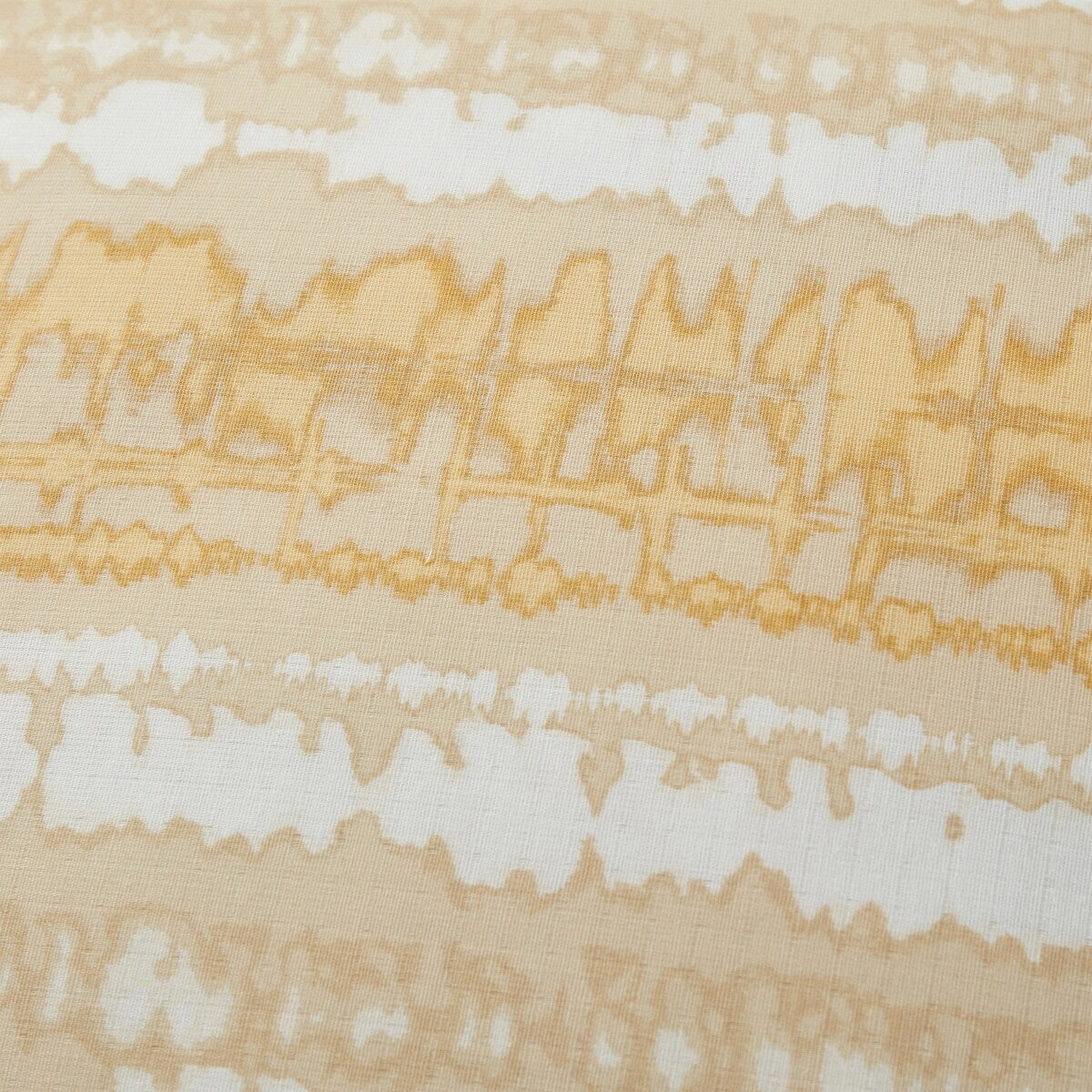 Akira Square Cotton Tie Dye Decorative Pillows, Ochre/ Ivory ground - Ochre/ Ivory Ground