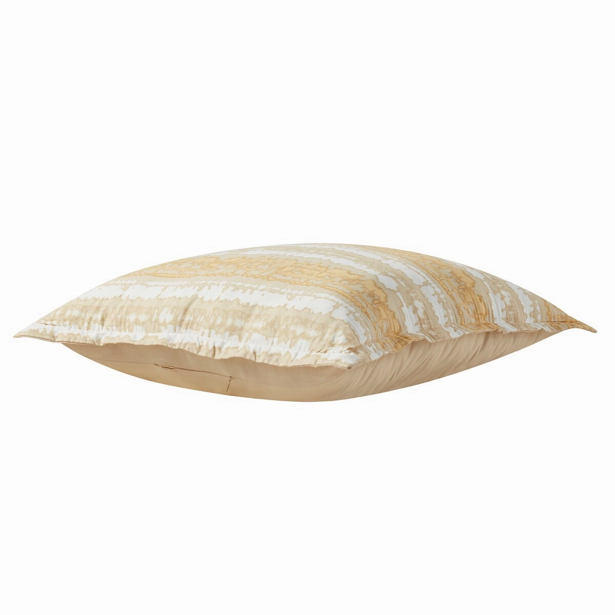 Akira Square Cotton Tie Dye Decorative Pillows, Ochre/ Ivory ground - Ochre/ Ivory Ground
