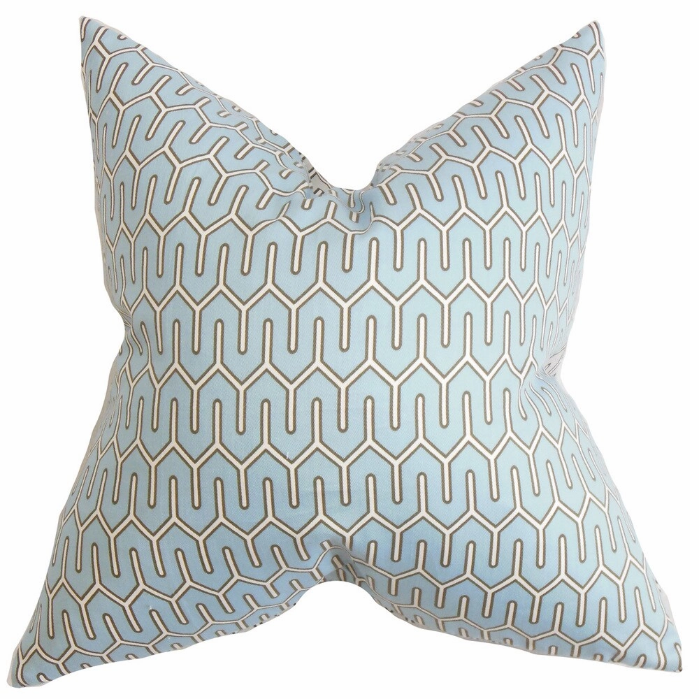 Aleeza Geometric Euro Sham Blue pillowcases,cotton pillow covers,bed linen