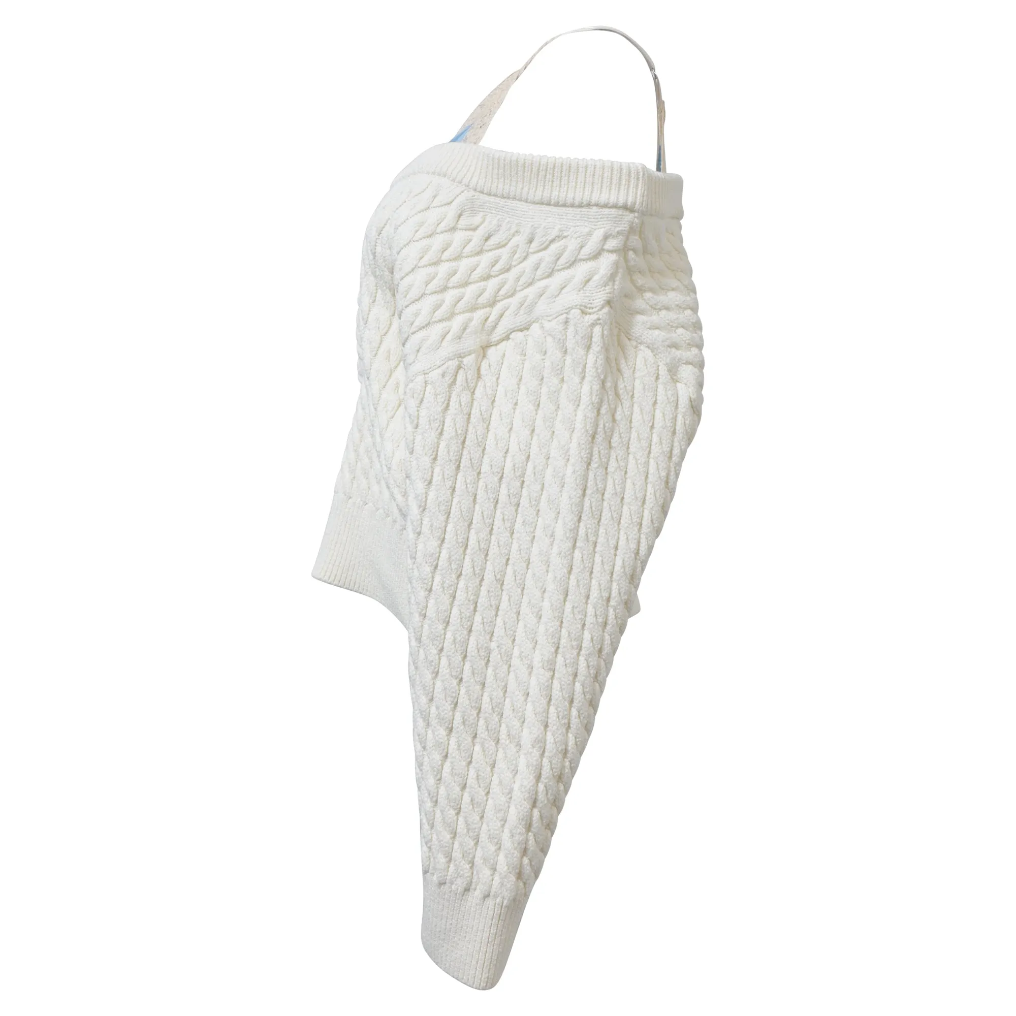 Alexander Wang.T Off-Shoulder Cable Knit Jumper in Ecru Cotton