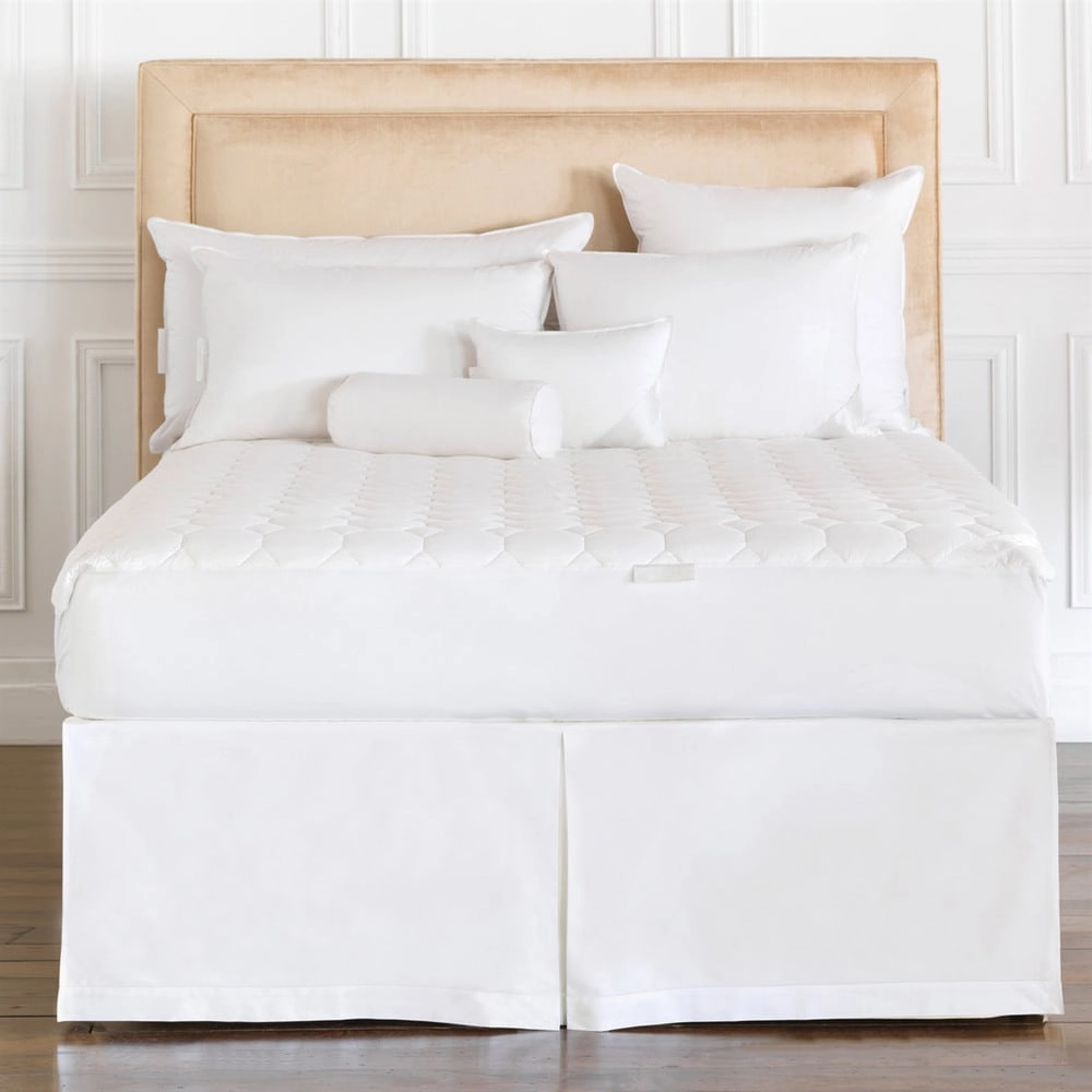 Alexander Comforts Beverly Natural Cotton Mattress Pad - White mattress pads,mattress topper,bed protection