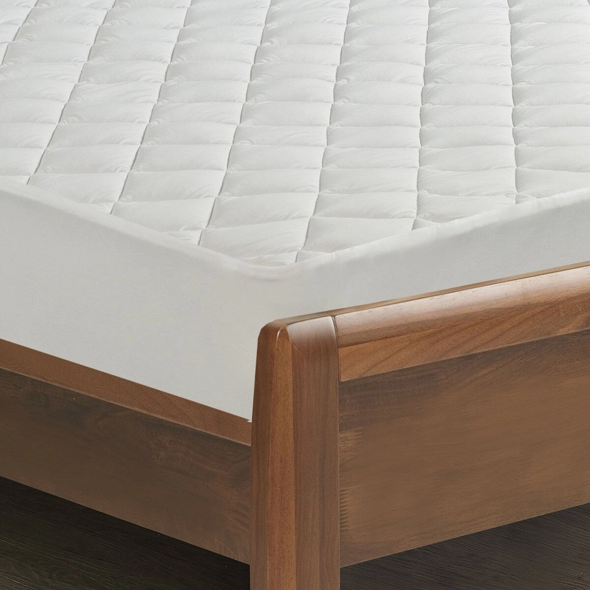 All-In-One All Season Reversible Cooling & Warming Fitted Mattress Pad - White