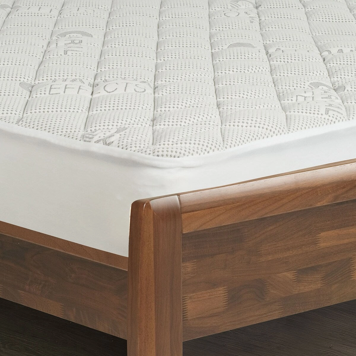 All-In-One Charcoal Effects Odor Control & Cooling Fitted Mattress Pad - White