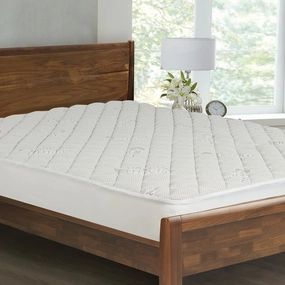 All-In-One Charcoal Effects Odor Control & Cooling Fitted Mattress Pad - White mattress pads,mattress topper,bed protection