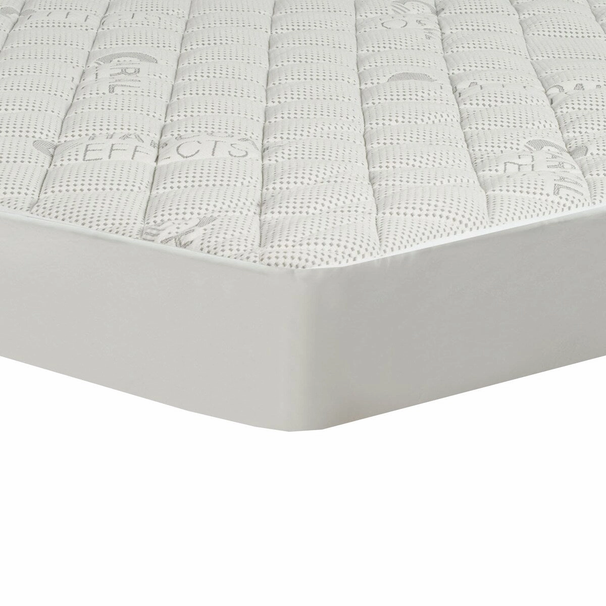 All-In-One Charcoal Effects Odor Control & Cooling Fitted Mattress Pad - White