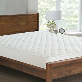 All-In-One Circular Flow Breathable & Cooling Fitted Mattress Pad - White mattress pads,mattress topper,bed protection