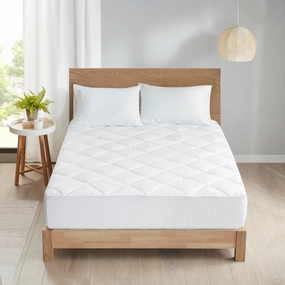 Allergen Barrier White Anti-Microbial Mattress Pad by Clean Spaces mattress pads,mattress topper,bed protection