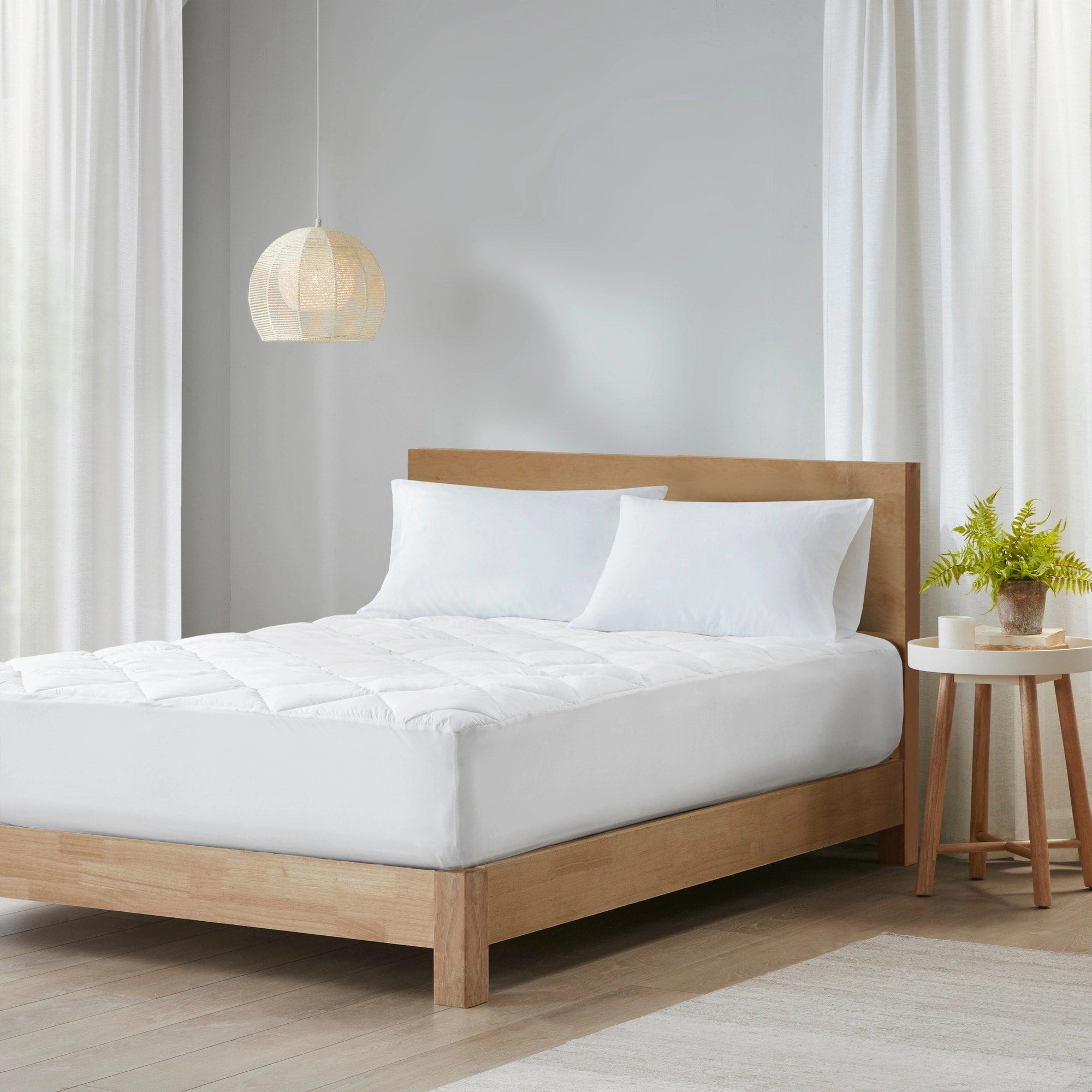 Allergen Barrier White Anti-Microbial Mattress Pad by Clean Spaces