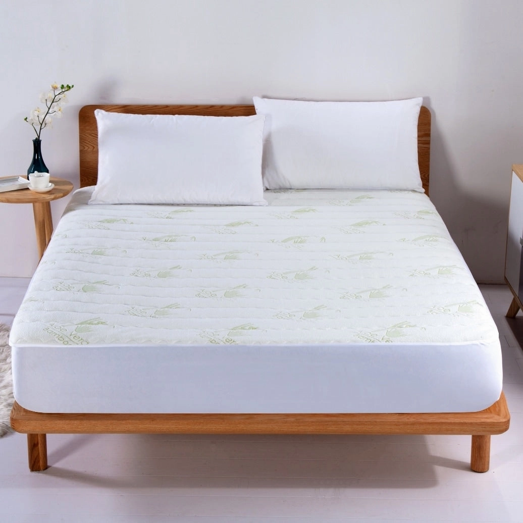 Aloe Vera Rayon from Bamboo Hypoallergenic Mattress Pad mattress pads,mattress topper,bed protection