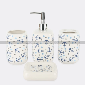 Anchor Bath Set Shower Curtain,Waterproof Curtain