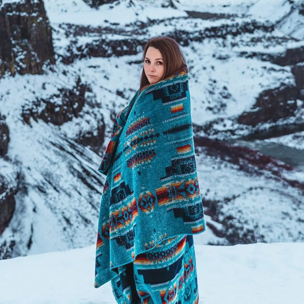 Andes Ocean - Artisan-Made Southwestern Queen-Size Blanket