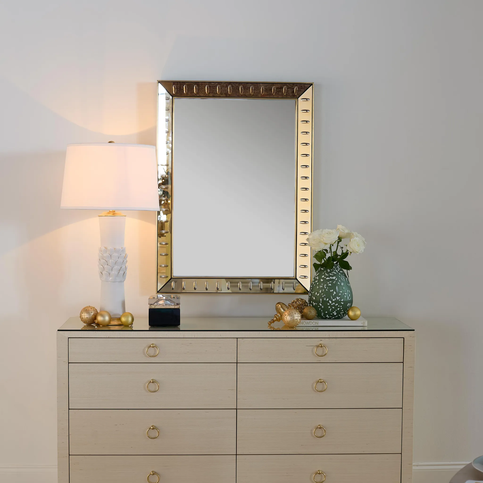 Antique Champagne Reese Mirror