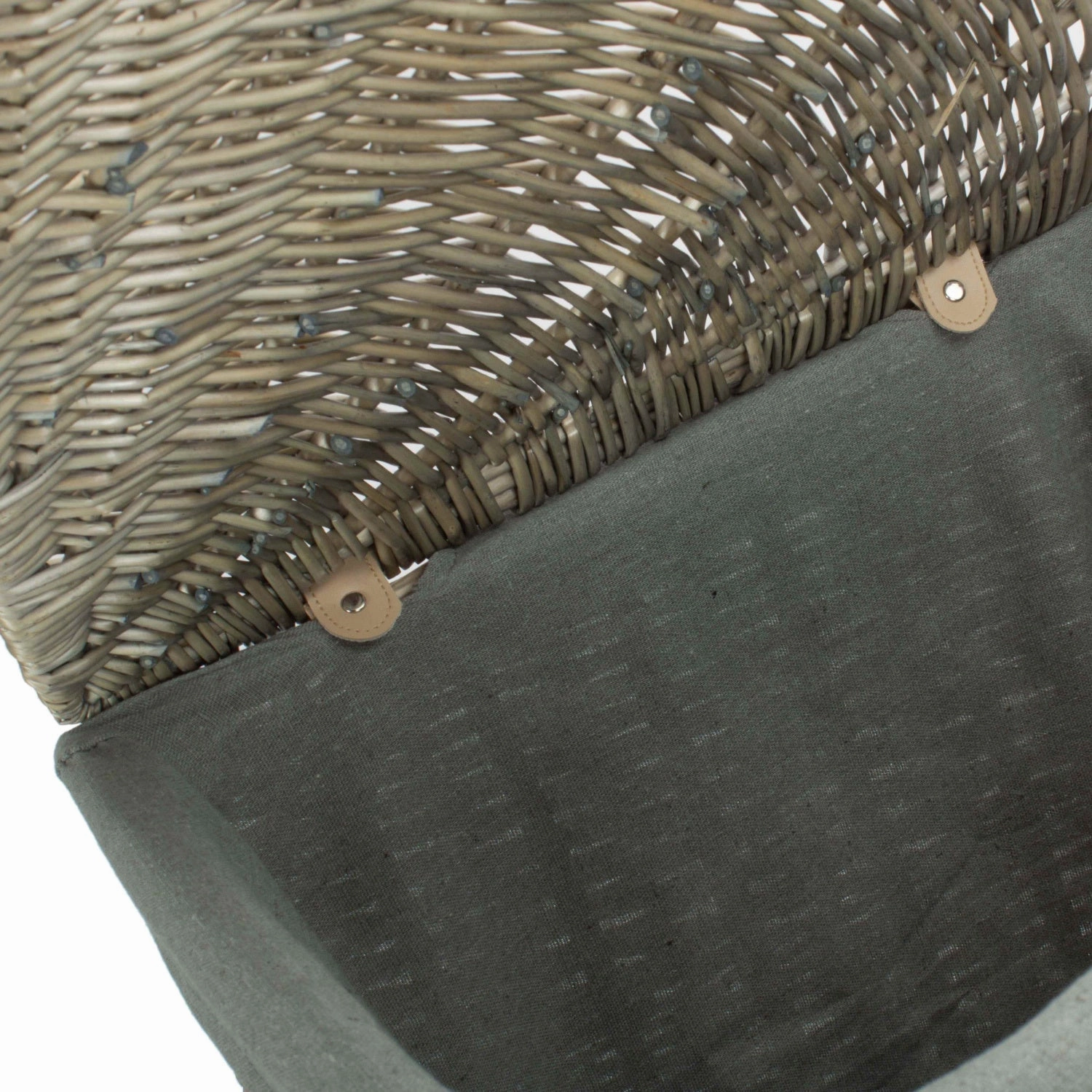 Antique Wash Willow Large Corner Linen Basket with Grey Sage Lining
